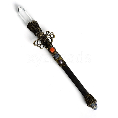 Natural Quartz Crystal & Blue Spot Jasper Magic Wand PW-WG28233-01-1