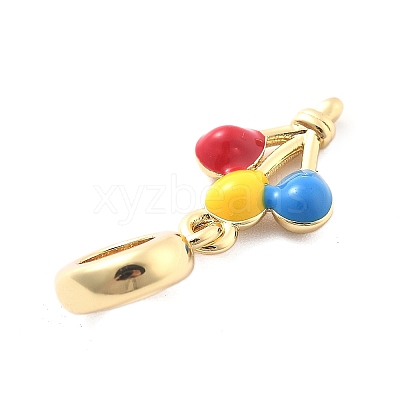 Rack Plating Brass Enamel European Dangle Charms KK-Q017-18G-1
