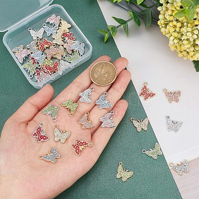 40Pcs 10 Colors Alloy Pendants FIND-FH0003-79-1