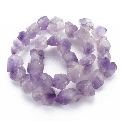 Raw Rough Natural Amethyst Beads Strands G-N0326-028-1