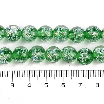 Handmade Gold Foil Lampwork Beads Strands LAMP-Q002-01B-1
