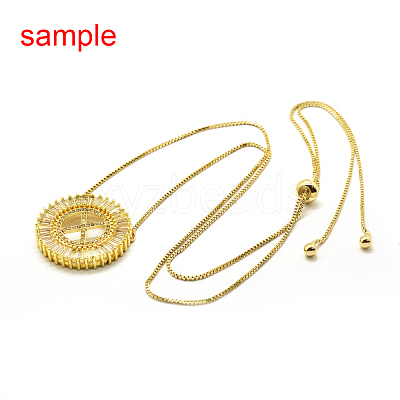 Brass Micro Pave Grade AAA Cubic Zirconia Pendants ZIRC-G086-09G-NR-1