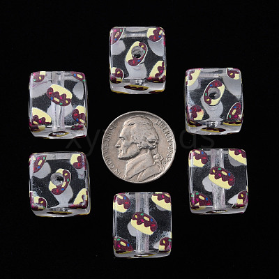 Transparent Printed Acrylic Beads MACR-S374-09A-01-1
