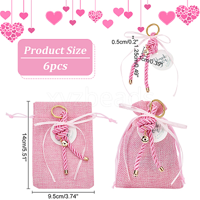 Rectangle Polyester Imitation Burlap Packing Pouches Drawstring Bags ABAG-AB00002-1