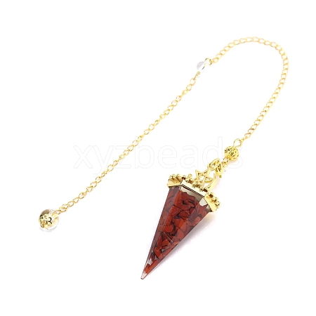 Natural Red Jasper Pointed Dowsing Pendulums PW-WGD4C0F-15-1