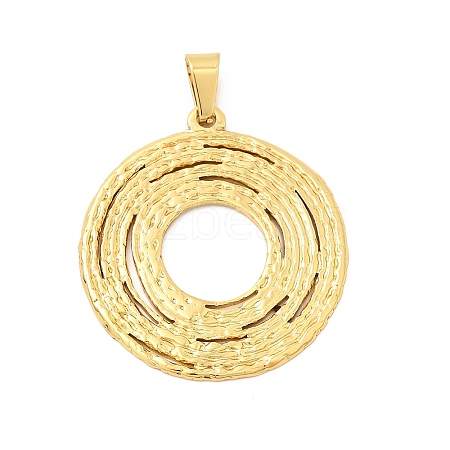 304 Stainless Steel Textured Pendants STAS-C163-06A-G-1