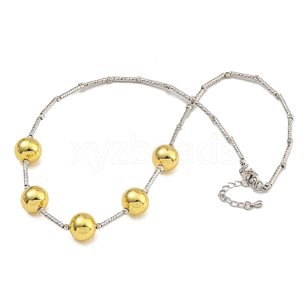 Rack Plating Brass Bib Necklaces for Women NJEW-C059-09G-05-1