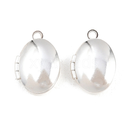 Oval Brass Locket Pendants KK-K414-12E-S-1