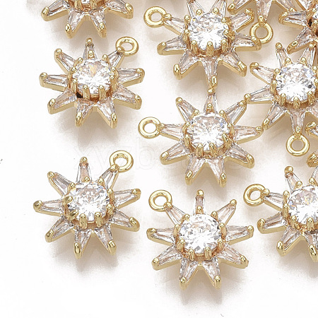 Brass Micro Pave Cubic Zirconia Pendants KK-S354-099-NF-1