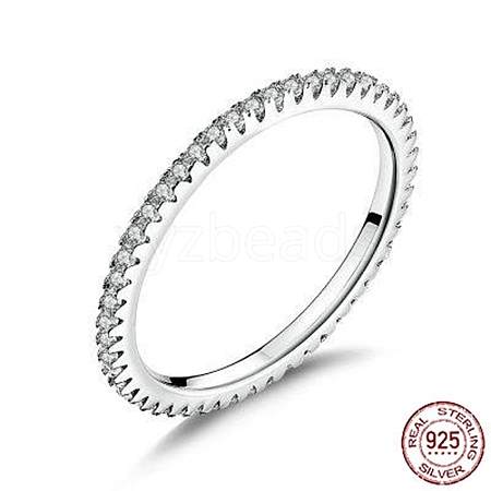 Anti-Tarnish Rhodium Plated 925 Sterling Silver Finger Rings RJEW-FF0008-008P-17mm-1