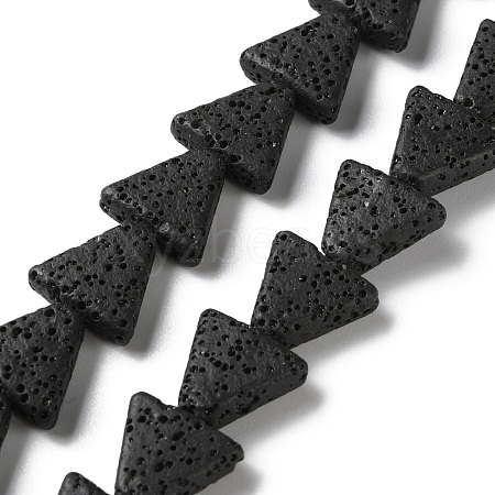 Triangle Dyed Natural Lava Rock Beads Strands G-O126-04A-10-1