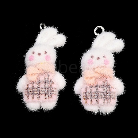 Flocking Opaque Resin Pendants RESI-P053-04A-P-1