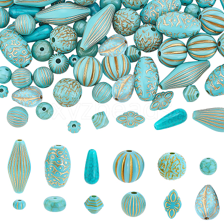 96Pcs 12 Styles Acrylic Beads OACR-PH0004-65-1