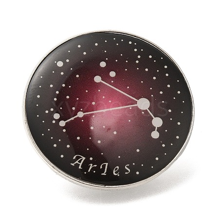 Twelve Constellation Creative Alloy Badges Constellation Brooches JEWB-S033-01P-A-1