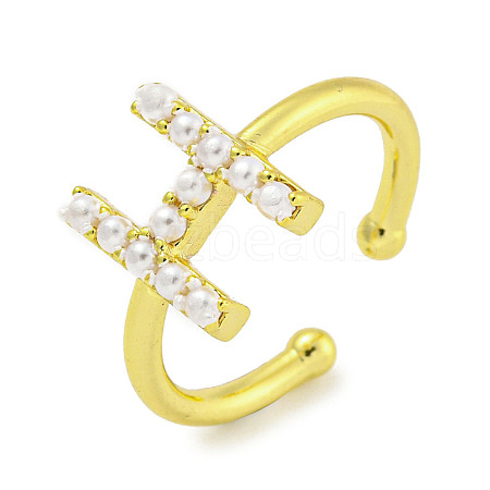 Rack Plating Brass Open Cuff Rings for Women RJEW-F162-01G-H-1