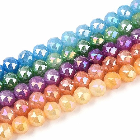 Anti-Tarnish Electroplate Glass Beads Strands GLAA-N064-10mm-M-1