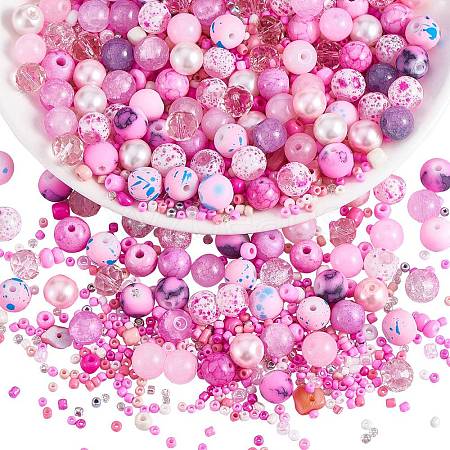 2 Bag Glass Round Beads Set JX547C-1