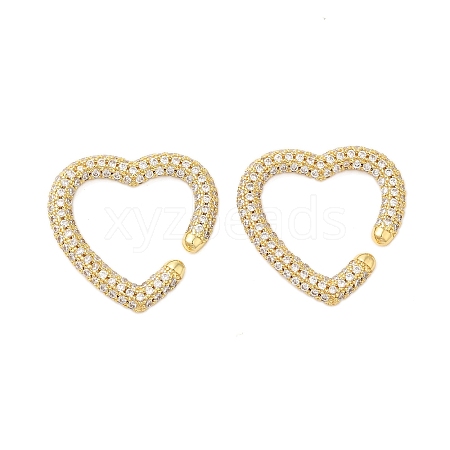 Heart Clear Cubic Zirconia Cuff Earrings KK-A228-05G-1