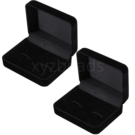 2Pcs Flocking Cufflinks Boxes CON-BBC0001-17-1