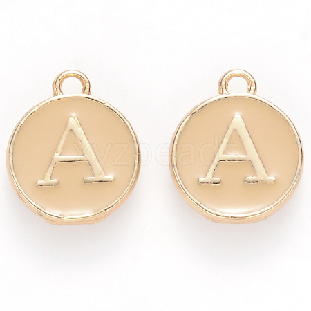 Golden Plated Alloy Enamel Charms ENAM-S118-06A-1