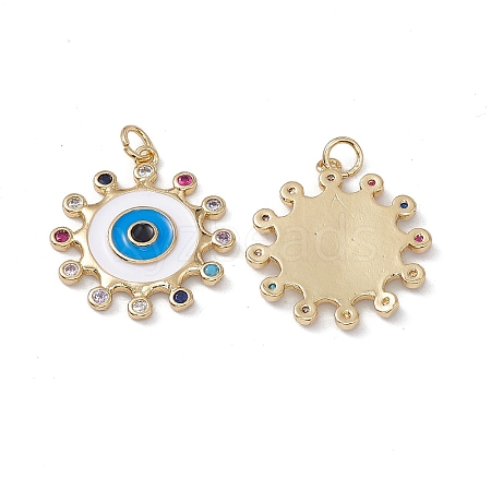 Brass Colorful Cubic Zirconia Pendants KK-E068-VA207-2-1