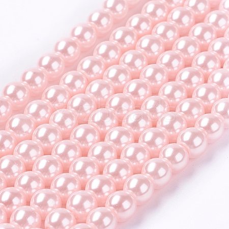 Eco-Friendly Dyed Glass Pearl Beads Strands HY-A008-6mm-RB033-1