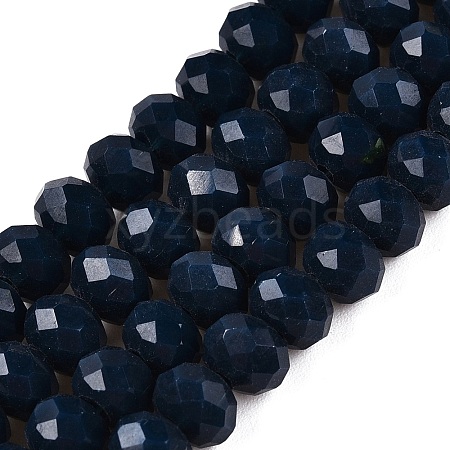 Opaque Solid Color Imitation Jade Glass Beads Strands EGLA-A044-P6mm-D16-1