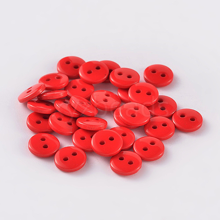 2-Hole Flat Round Resin Sewing Buttons for Costume Design BUTT-E119-34L-10-1