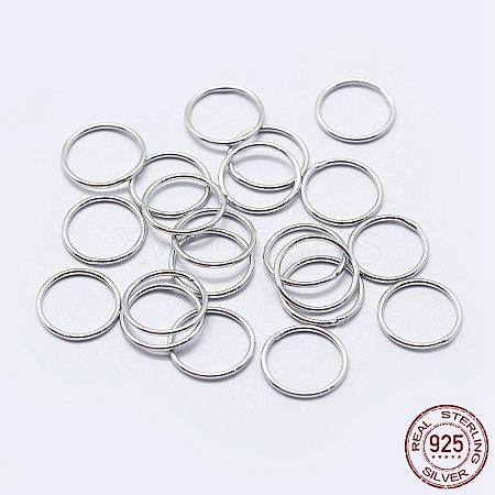 Rhodium Plated 925 Sterling Silver Round Rings STER-F036-03P-0.7x3-1