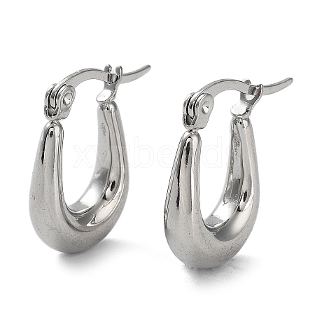 304 Stainless Steel Oval Hoop Earrings for Women EJEW-P234-09P-1