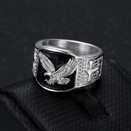 304 Stainless Steel and Enamel Finger Rings for Men FS-WG4515C-09-1