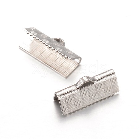 304 Stainless Steel Ribbon Crimp Ends STAS-E111-03P-1