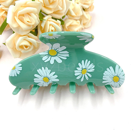 Daisy Pattern Acrylic Large Claw Hair Clips PW23031309296-1