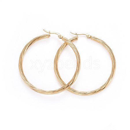 304 Stainless Steel Hoop Earrings X-EJEW-L232-015G-1