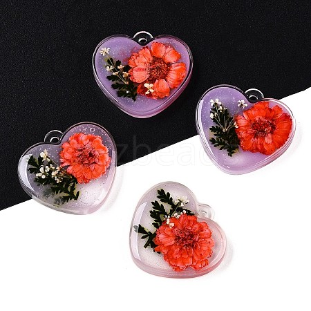 Epoxy Resin Pendants RESI-T058-02G-1