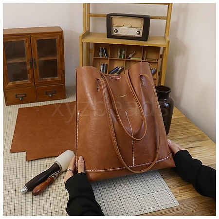 DIY Imitation Leather Rectangle Women's Crossbody Handbag Making Kits PW-WG752F5-02-1