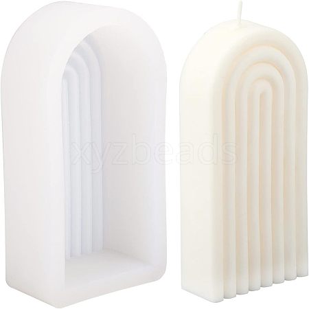 Half Oval DIY Candle Food Grade Silicone Molds DIY-WH0302-23-1