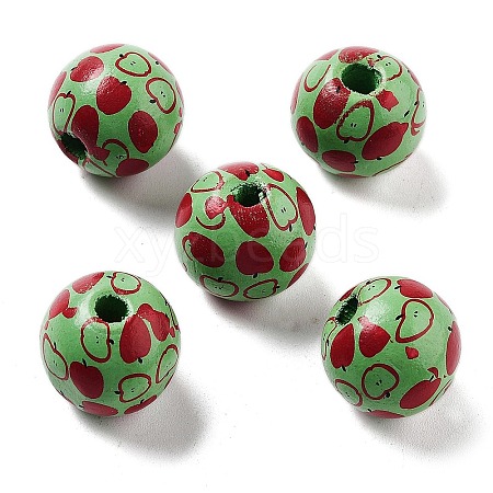 Fruit Theme Wood European Beads WOOD-M011-01C-1