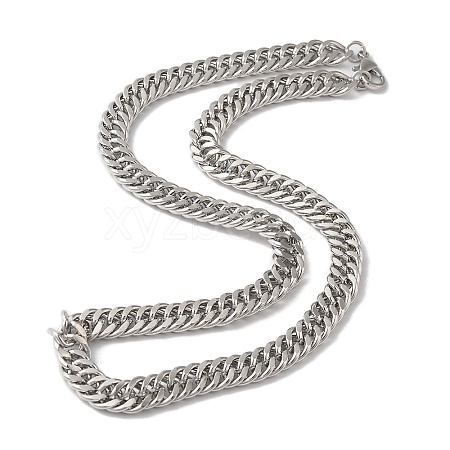 Iron Cuban Link Chain Necklaces for Women Men NJEW-A028-01A-P-1