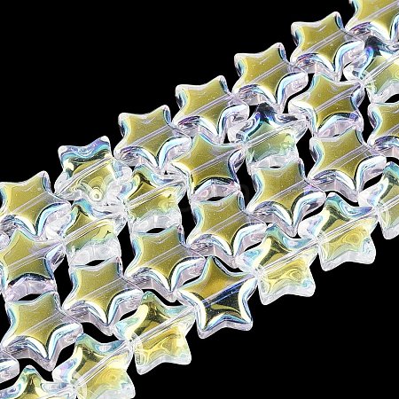 Electroplate Transparent Glass Beads Strands EGLA-N056-04A-A01-1