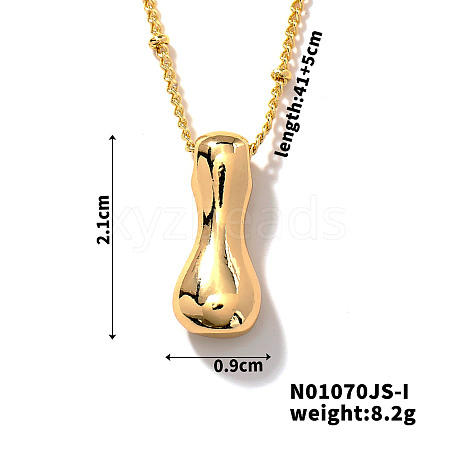 Simple and Stylish Brass Letter Pendant Satellite Chain Necklaces for Women Men GF2554-9-1