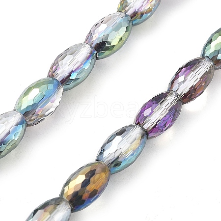 Electroplate Transparent Glass Beads Strands EGLA-M032-02A-HR03-1