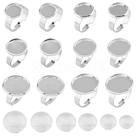 SUPERFINDINGS DIY Blank Dome Ring Making Kit STAS-FH0002-18-1