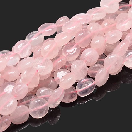 Natural Rose Quartz Nuggets Beads Strands X-G-J336-24-1