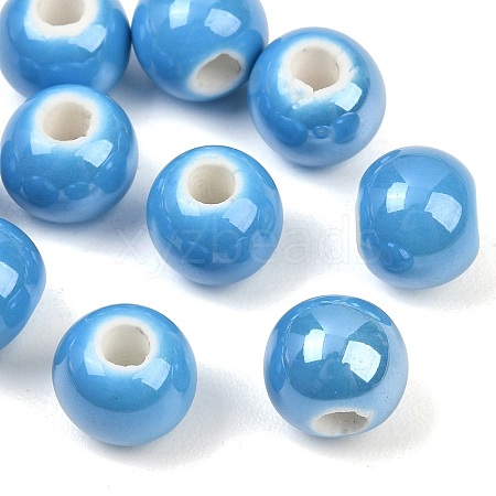 Glazed Porcelain Beads X-PORC-D001-8mm-12-1