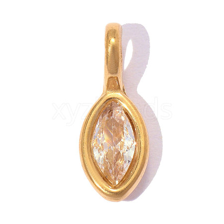 304 Stainless Steel Pave Cubic Zirconia Charms CU-OY001-27G-01-1