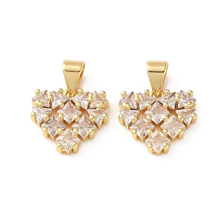 Brass Micro Pave Cubic Zirconia Charms CU-CBA03AF-18A-02-1