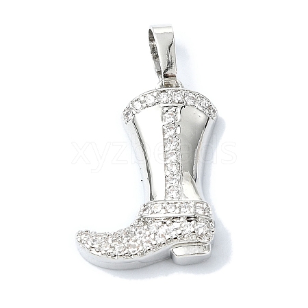 Rack Plating Brass Pave Cubic Zirconia Pendants KK-M282-41P-1