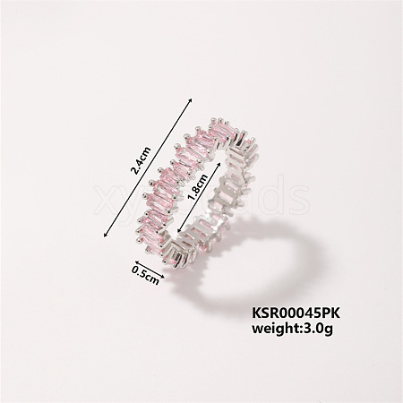Fashionable Brass Rectangle Finger Rings for Unisex KE6050-4-1