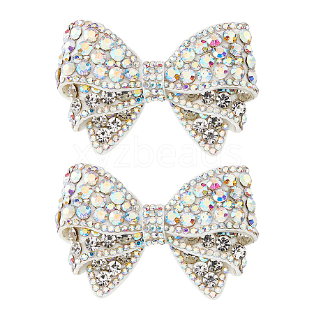 Crystal AB Glass Rhinestone Bowknot Ornament Accessories FIND-WH0129-59B-1